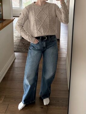 100% cotton cable knit sweater